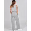 image:imageANRABESS Womens Jumpsuits 2026 Spring Fall Thick Casual Romper Sleeveless Wide Leg Pants One Piece Outfits Vacation ClothesGray