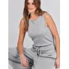 image:imageANRABESS Womens Jumpsuits 2026 Spring Fall Thick Casual Romper Sleeveless Wide Leg Pants One Piece Outfits Vacation ClothesGray