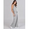 image:imageANRABESS Womens Jumpsuits 2026 Spring Fall Thick Casual Romper Sleeveless Wide Leg Pants One Piece Outfits Vacation ClothesGray