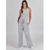 image:imageANRABESS Womens Jumpsuits 2026 Spring Fall Thick Casual Romper Sleeveless Wide Leg Pants One Piece Outfits Vacation ClothesGray