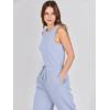 image:imageANRABESS Womens Jumpsuits 2026 Spring Fall Thick Casual Romper Sleeveless Wide Leg Pants One Piece Outfits Vacation ClothesSky Blue