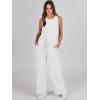 image:imageANRABESS Womens Jumpsuits 2026 Spring Fall Thick Casual Romper Sleeveless Wide Leg Pants One Piece Outfits Vacation ClothesWhite