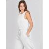 image:imageANRABESS Womens Jumpsuits 2026 Spring Fall Thick Casual Romper Sleeveless Wide Leg Pants One Piece Outfits Vacation ClothesWhite