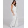 image:imageANRABESS Womens Jumpsuits 2026 Spring Fall Thick Casual Romper Sleeveless Wide Leg Pants One Piece Outfits Vacation ClothesWhite