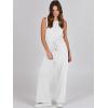 image:imageANRABESS Womens Jumpsuits 2026 Spring Fall Thick Casual Romper Sleeveless Wide Leg Pants One Piece Outfits Vacation ClothesWhite