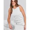 image:imageANRABESS Womens Jumpsuits 2026 Spring Fall Thick Casual Romper Sleeveless Wide Leg Pants One Piece Outfits Vacation ClothesWhite