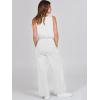 image:imageANRABESS Womens Jumpsuits 2026 Spring Fall Thick Casual Romper Sleeveless Wide Leg Pants One Piece Outfits Vacation ClothesWhite
