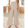 image:imageANRABESS Womens Linen Pants 2026 Summer Casual Loose Wide Leg Palazzo Pants High Waist Flowy Beach Trousers Work OutfitsApricot