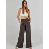 image:imageANRABESS Womens Linen Pants 2026 Summer Casual Loose Wide Leg Palazzo Pants High Waist Flowy Beach Trousers Work OutfitsCoffee