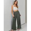 image:imageANRABESS Womens Linen Pants 2026 Summer Casual Loose Wide Leg Palazzo Pants High Waist Flowy Beach Trousers Work OutfitsGrey Green