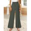 image:imageANRABESS Womens Linen Pants 2026 Summer Casual Loose Wide Leg Palazzo Pants High Waist Flowy Beach Trousers Work OutfitsGrey Green