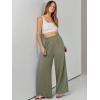 image:imageANRABESS Womens Linen Pants 2026 Summer Casual Loose Wide Leg Palazzo Pants High Waist Flowy Beach Trousers Work OutfitsOlive