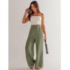 image:imageANRABESS Womens Linen Pants 2026 Summer Casual Loose Wide Leg Palazzo Pants High Waist Flowy Beach Trousers Work OutfitsOlive