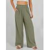 image:imageANRABESS Womens Linen Pants 2026 Summer Casual Loose Wide Leg Palazzo Pants High Waist Flowy Beach Trousers Work OutfitsOlive