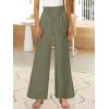image:imageANRABESS Womens Linen Pants 2026 Summer Casual Loose Wide Leg Palazzo Pants High Waist Flowy Beach Trousers Work OutfitsOlive