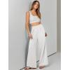 image:imageANRABESS Womens Linen Pants 2026 Summer Casual Loose Wide Leg Palazzo Pants High Waist Flowy Beach Trousers Work OutfitsWithe Cream