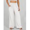 image:imageANRABESS Womens Linen Pants 2026 Summer Casual Loose Wide Leg Palazzo Pants High Waist Flowy Beach Trousers Work OutfitsWithe Cream