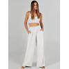 image:imageANRABESS Womens Linen Pants 2026 Summer Casual Loose Wide Leg Palazzo Pants High Waist Flowy Beach Trousers Work OutfitsWithe Cream