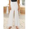 image:imageANRABESS Womens Linen Pants 2026 Summer Casual Loose Wide Leg Palazzo Pants High Waist Flowy Beach Trousers Work OutfitsWithe Cream