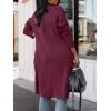 image:imageANRABESS Womens Long Cardigan Sweater 2025 Fall Fashion Casual Oversized Knit Open Front Coatigan Jacket Coat OutfitsBurgundy
