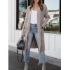 image:imageANRABESS Womens Long Cardigan Sweater 2025 Fall Fashion Casual Oversized Knit Open Front Coatigan Jacket Coat OutfitsGray Khaki