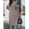 image:imageANRABESS Womens Long Cardigan Sweater 2025 Fall Fashion Casual Oversized Knit Open Front Coatigan Jacket Coat OutfitsGrey Khaki