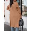 image:imageANRABESS Womens Long Cardigan Sweater 2025 Fall Fashion Casual Oversized Knit Open Front Coatigan Jacket Coat OutfitsKhaki Pink