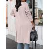 image:imageANRABESS Womens Long Cardigan Sweater 2025 Fall Fashion Casual Oversized Knit Open Front Coatigan Jacket Coat OutfitsLight Khaki