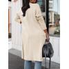 image:imageANRABESS Womens Long Cardigan Sweater 2025 Fall Fashion Casual Oversized Knit Open Front Coatigan Jacket Coat OutfitsParchment