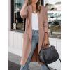 image:imageANRABESS Womens Long Cardigan Sweater 2025 Fall Fashion Casual Oversized Knit Open Front Coatigan Jacket Coat OutfitsPeach Khaki