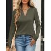 image:imageANRABESS Womens Long Sleeve Shirts V Neck Business Casual Work Tunic Tops Basic Tees 2025 Fall OutfitsArmy Green