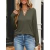 image:imageANRABESS Womens Long Sleeve Shirts V Neck Business Casual Work Tunic Tops Basic Tees 2025 Fall OutfitsArmy Green