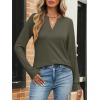 image:imageANRABESS Womens Long Sleeve Shirts V Neck Business Casual Work Tunic Tops Basic Tees 2025 Fall OutfitsArmy Green