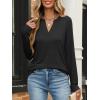 image:imageANRABESS Womens Long Sleeve Shirts V Neck Business Casual Work Tunic Tops Basic Tees 2025 Fall OutfitsBlack