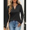 image:imageANRABESS Womens Long Sleeve Shirts V Neck Business Casual Work Tunic Tops Basic Tees 2025 Fall OutfitsBlack