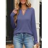 image:imageANRABESS Womens Long Sleeve Shirts V Neck Business Casual Work Tunic Tops Basic Tees 2025 Fall OutfitsBlue Gray