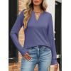 image:imageANRABESS Womens Long Sleeve Shirts V Neck Business Casual Work Tunic Tops Basic Tees 2025 Fall OutfitsBlue Gray