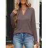 image:imageANRABESS Womens Long Sleeve Shirts V Neck Business Casual Work Tunic Tops Basic Tees 2025 Fall OutfitsBrown
