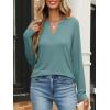 image:imageANRABESS Womens Long Sleeve Shirts V Neck Business Casual Work Tunic Tops Basic Tees 2025 Fall OutfitsCadet Blue