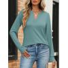 image:imageANRABESS Womens Long Sleeve Shirts V Neck Business Casual Work Tunic Tops Basic Tees 2025 Fall OutfitsCadet Blue