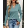 image:imageANRABESS Womens Long Sleeve Shirts V Neck Business Casual Work Tunic Tops Basic Tees 2025 Fall OutfitsCadet Blue