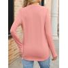 image:imageANRABESS Womens Long Sleeve Shirts V Neck Business Casual Work Tunic Tops Basic Tees 2025 Fall OutfitsCoral Pink