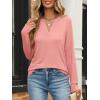 image:imageANRABESS Womens Long Sleeve Shirts V Neck Business Casual Work Tunic Tops Basic Tees 2025 Fall OutfitsCoral Pink