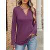 image:imageANRABESS Womens Long Sleeve Shirts V Neck Business Casual Work Tunic Tops Basic Tees 2025 Fall OutfitsMauve