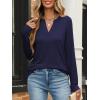 image:imageANRABESS Womens Long Sleeve Shirts V Neck Business Casual Work Tunic Tops Basic Tees 2025 Fall OutfitsNavy Blue