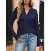 image:imageANRABESS Womens Long Sleeve Shirts V Neck Business Casual Work Tunic Tops Basic Tees 2025 Fall OutfitsNavy Blue