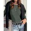 image:imageANRABESS Womens Long Sleeve Waffle Knit Shirts Casual Slim Fitted Crew Neck Thermal Tops Basic Tee 2026 Fall Trendy OutfitsArmy Green