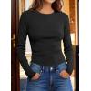 image:imageANRABESS Womens Long Sleeve Waffle Knit Shirts Casual Slim Fitted Crew Neck Thermal Tops Basic Tee 2026 Fall Trendy OutfitsBlack