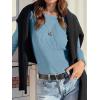 image:imageANRABESS Womens Long Sleeve Waffle Knit Shirts Casual Slim Fitted Crew Neck Thermal Tops Basic Tee 2026 Fall Trendy OutfitsDusty Blue