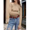 image:imageANRABESS Womens Long Sleeve Waffle Knit Shirts Casual Slim Fitted Crew Neck Thermal Tops Basic Tee 2026 Fall Trendy OutfitsLight Brown